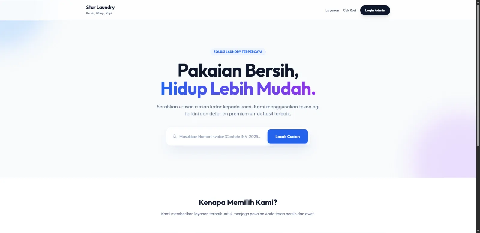 WEBSITE MANAGEMENT LAUNDRY